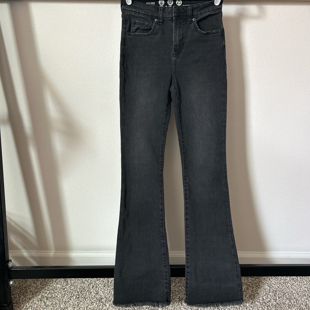 Be Rewash Women's Black High Waisted Flared Jeans